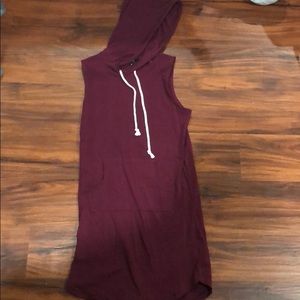 Burgundy t-shirt dress